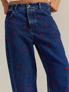 Tricia Fix Deep Trance Embroidered Jeans (Crab)